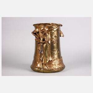 Jugendstil Sektkühler mit Rheinlandschaft