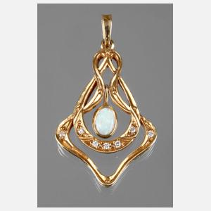Jugendstilanhänger mit Opal