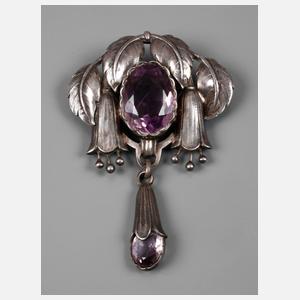 Martin Mayer Jugendstilbrosche mit Amethyst
