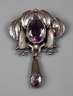 Martin Mayer Jugendstilbrosche mit Amethyst
