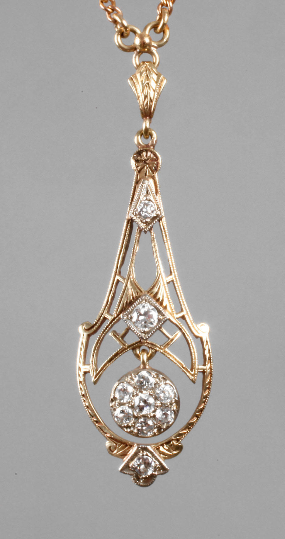 Jugendstilcollier mit Brillanten