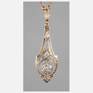 Jugendstilcollier mit Brillanten