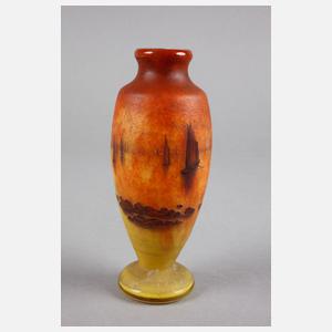 Daum Nancy Ätzglasvase mit Booten