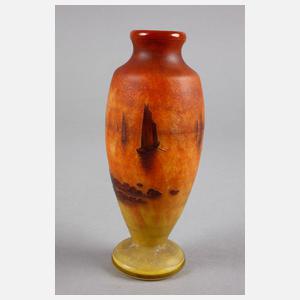 Daum Nancy Ätzglasvase mit Booten