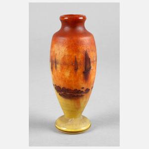 Daum Nancy Ätzglasvase mit Booten