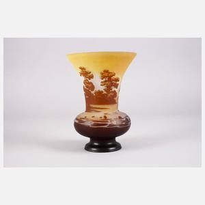 Émile Gallé ÄtzglasvaseTeichlandschaft