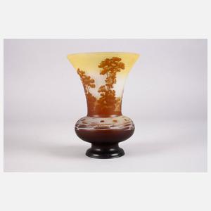 Émile Gallé ÄtzglasvaseTeichlandschaft