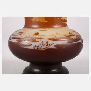 Émile Gallé ÄtzglasvaseTeichlandschaft