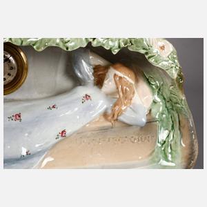 Porzellanuhr Dornröschen