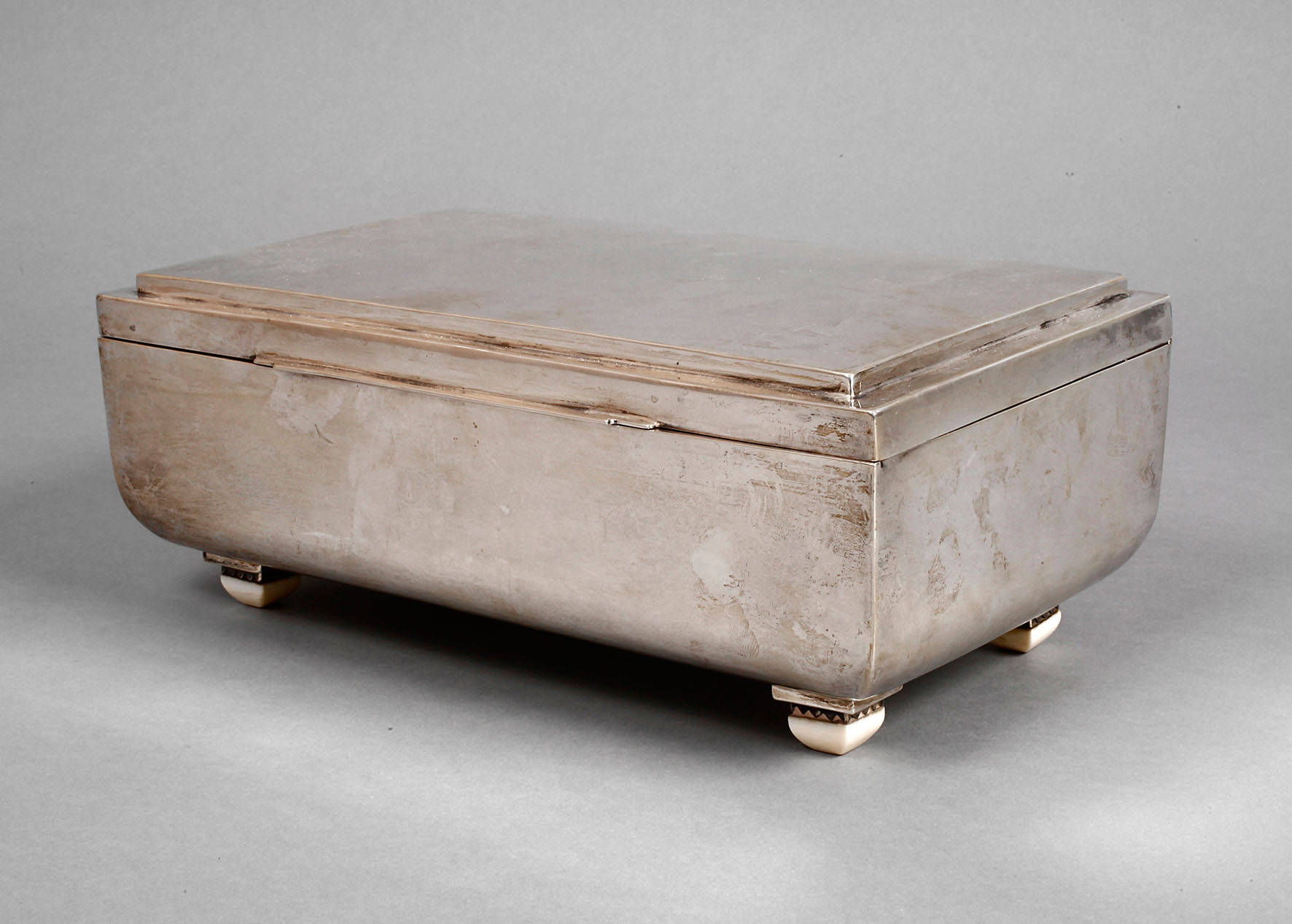 Silber Tabatiere Art déco