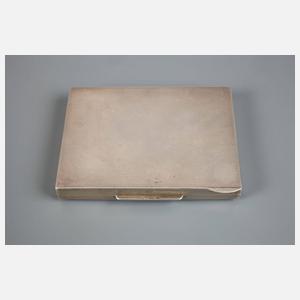 Silber  Zigarettendose mit Chrysoprasplatte