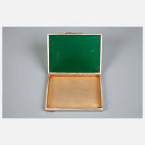 Silber  Zigarettendose mit Chrysoprasplatte