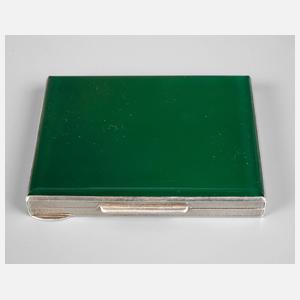 Silber  Zigarettendose mit Chrysoprasplatte