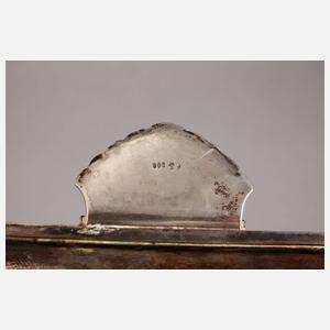 Silbertablett mit Schildpatteinlage