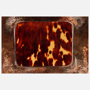 Silbertablett mit Schildpatteinlage