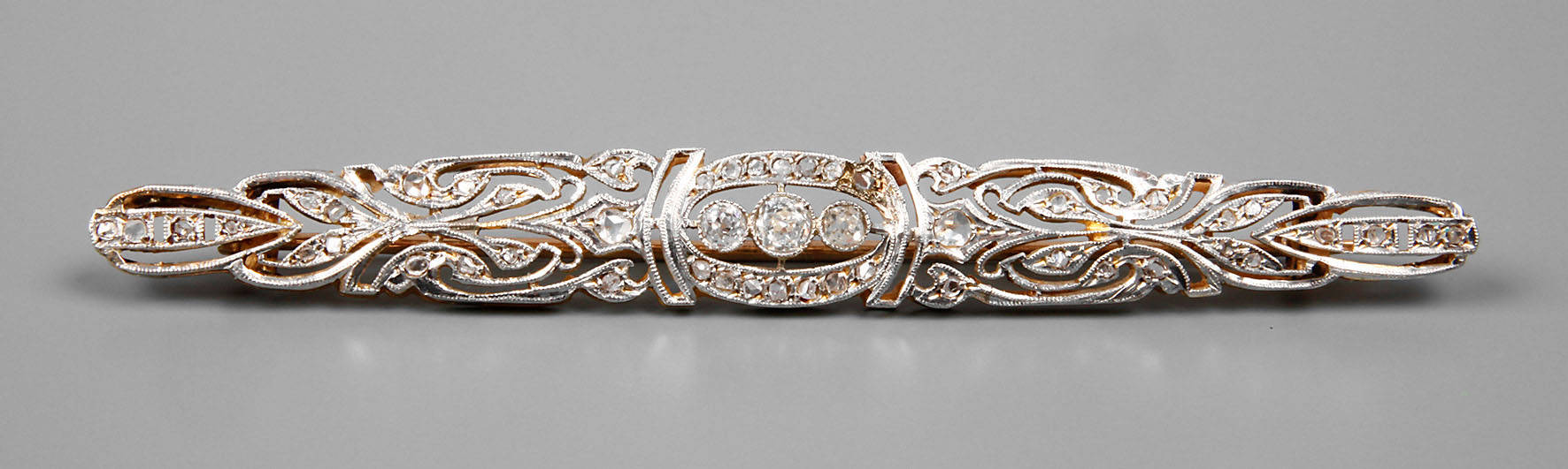 Große Brillantbrosche Art déco