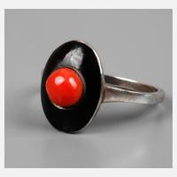 Art déco-Ring mit Koralle111