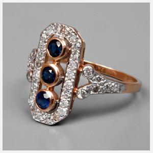 Diamantring mit Saphir