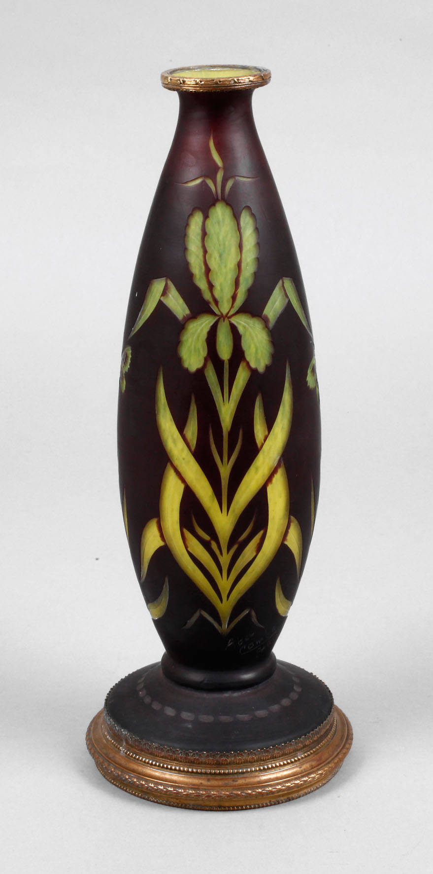 Ätzglasvase Abel Combe Paris