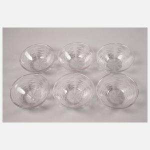 René Lalique sechs Kompottschälchen