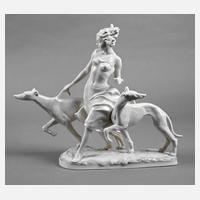 Hutschenreuther Frau mit zwei Windhunden111