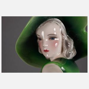 Goldscheider Wien Dame mit Barsoi