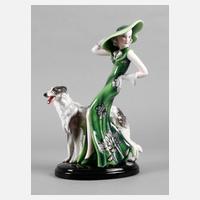 Goldscheider Wien Dame mit Barsoi111