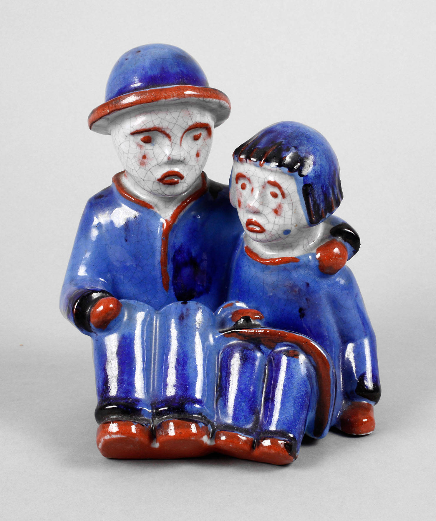 Karlsruhe Buchstütze ”Mann und Kind”