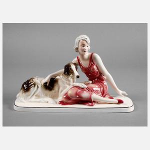 Katzhütte Dame mit Barsoi