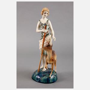 Marcel Goldscheider Figur Mädchen mit Rehbock