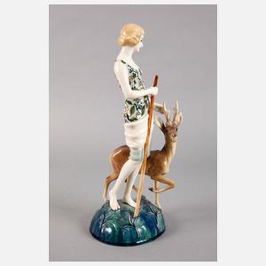 Marcel Goldscheider Figur Mädchen mit Rehbock