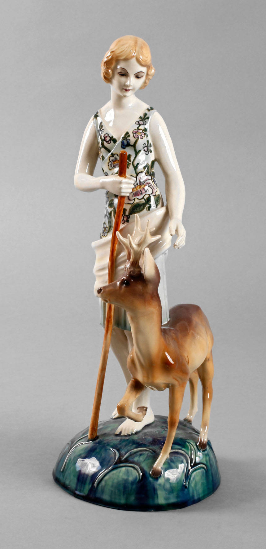 Marcel Goldscheider Figur Mädchen mit Rehbock