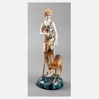 Marcel Goldscheider Figur Mädchen mit Rehbock111