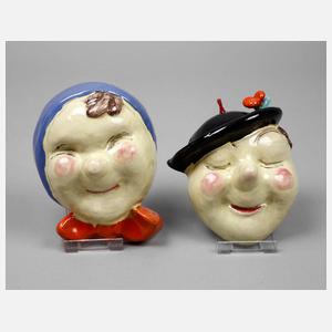 Zwei Wandmasken Walter Bosse