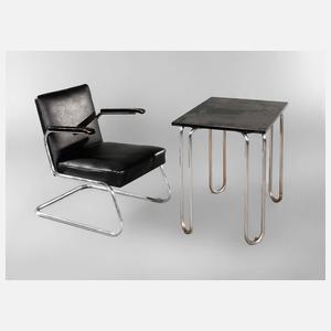 Tisch und Sessel Stahlrohr