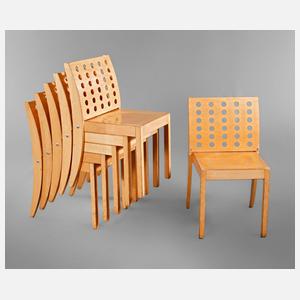 Sechs Stapelstühle Thonet