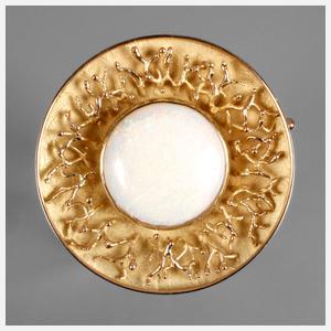 Goldbrosche mit Opal