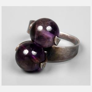 Ring mit Amethystkugeln