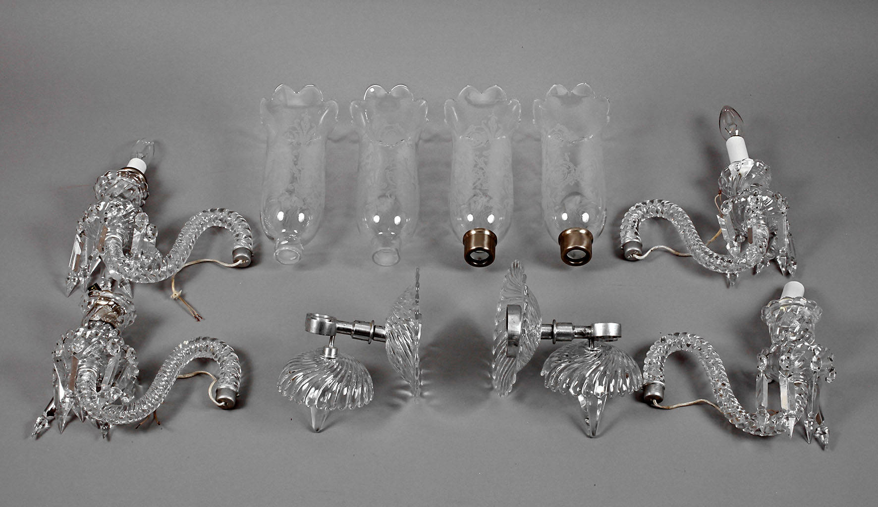 Baccarat Paar zweiarmige Wandleuchter