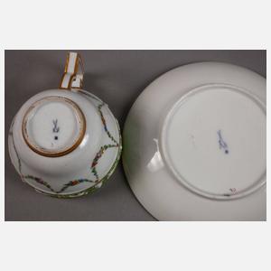 Meissen seltene klassizistische Deckeltasse
