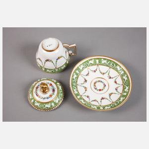 Meissen seltene klassizistische Deckeltasse