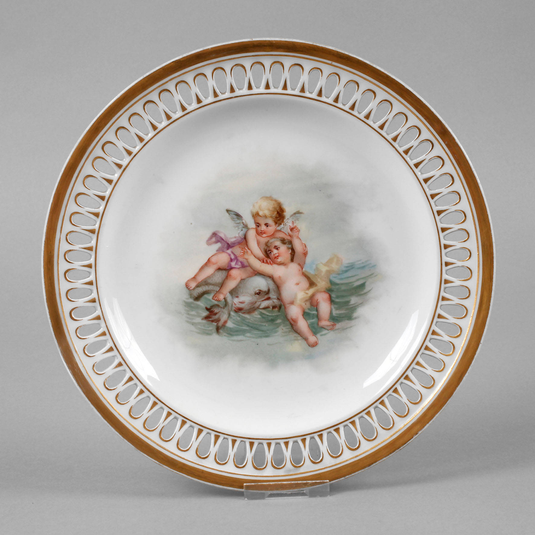 Meissen Durchbruchteller Puttenmotiv