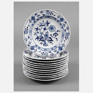 Meissen 12 Teller ”Zwiebelmuster”