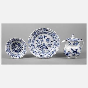 Meissen drei Teile Zwiebelmuster