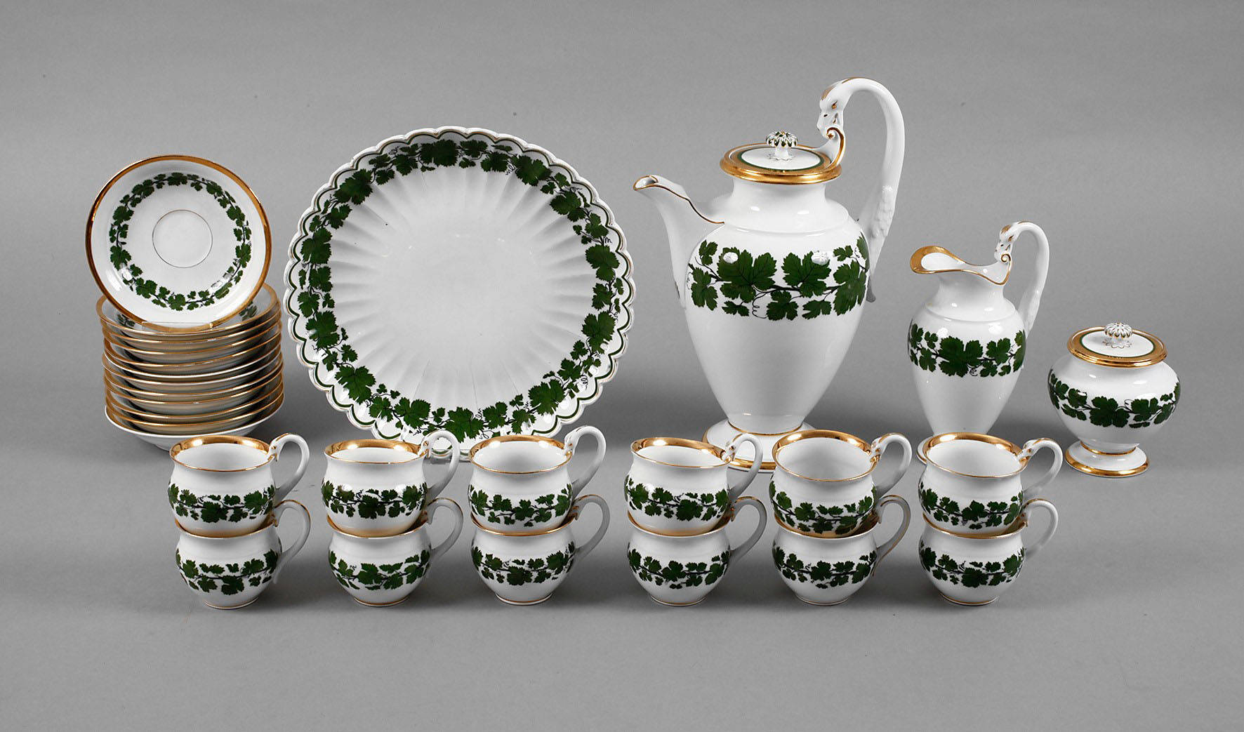 Meissen Kaffeeservice Weinlaubdekor