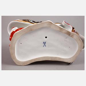Meissen ”Reifrockdame mit Kavalier und Mohr”