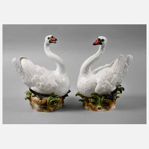Meissen Paar Höckerschwäne