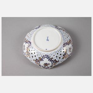 Meissen drei Durchbruchteile ”Blaue Blume mit Insekten”