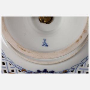 Meissen drei Durchbruchteile ”Blaue Blume mit Insekten”