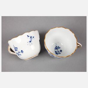 Meissen fünf Mokkatassen Blaue Blume
